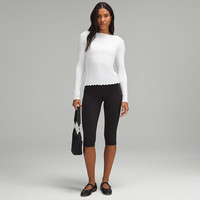 lululemon丨Hold Tight 女士紧身剪裁船型领口长袖 T 恤 LW3HRXS 白色 XS /4