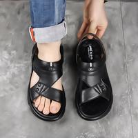 【头层牛皮】25夏季舒适休闲不累脚爸爸沙滩凉鞋真皮男士鞋