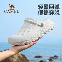 骆驼（CAMEL）洞洞鞋2024夏季户外拖鞋男女包头沙滩鞋开车凉鞋F14B834610 黑色 40