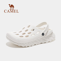 骆驼（CAMEL）洞洞鞋2024夏季户外拖鞋男女包头沙滩鞋开车凉鞋F14B834610 白色 43