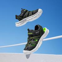 SKECHERS/斯凯奇 轻质舒适 男中大童凉鞋 防踢护趾 33.5/脚长210mm 黑色/柠檬色