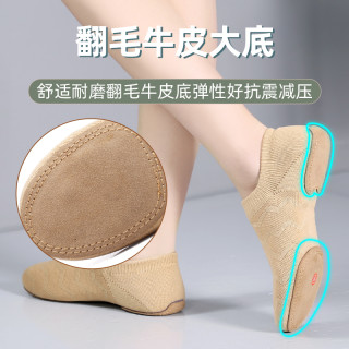 啦啦操健美操鞋舞蹈鞋女软底练功鞋跳舞民族舞肚皮舞芭蕾舞鞋 【室内】驼色无跟 40