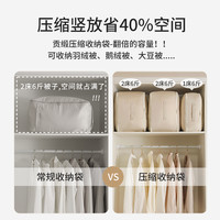 天纵被子收纳袋压缩袋羽绒被蚕丝被整理袋羽绒服被褥收纳袋子 燕麦色-可视款