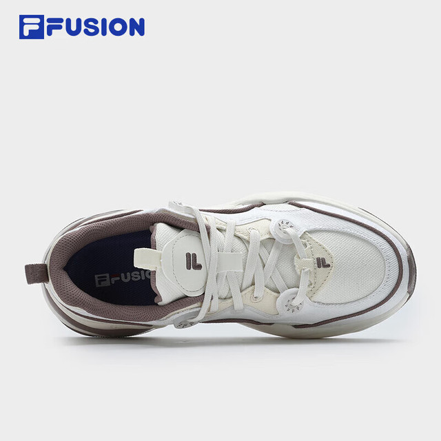 FILA FUSION斐乐潮牌女鞋帆布鞋泡泡鞋2025春夏休闲鞋运动鞋斐乐白/奶白
