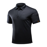 龙牙(Dragon Tooth)七代B2级翻领衫战术t恤男士体能训练短袖户外t恤衫透气短袖polo衫 极夜黑 L 175/100A(155-170斤)