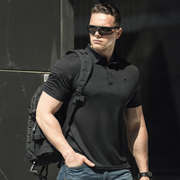 龙牙(Dragon Tooth)七代B2级翻领衫战术t恤男士体能训练短袖户外t恤衫透气短袖polo衫 谍影灰 4XL 185/116C(220-235斤)