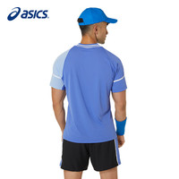 亚瑟士（ASICS）运动裤男短袖24春夏款网球服 透气速干运动比赛休闲短袖T恤男 2041A282-403/天空蓝 XL