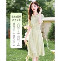 小清新碎花仙女裙夏日穿搭收腰显瘦连衣裙
