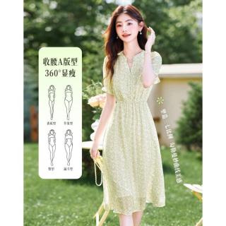 小清新碎花仙女裙夏日穿搭收腰显瘦连衣裙