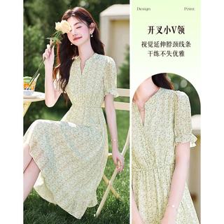 小清新碎花仙女裙夏日穿搭收腰显瘦连衣裙