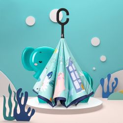 美度 遮阳伞晴雨两用儿童卡通雨伞可爱幼儿园免持式防晒反向伞