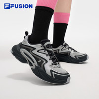 引力鞋丨FILA FUSION斐乐女子运动鞋2025夏网面休闲跑步鞋男 【男】影黑灰/日岩灰-PC 40.5