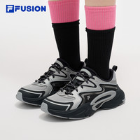 引力鞋丨FILA FUSION斐乐女子运动鞋2025夏网面休闲跑步鞋男 【男】太空银/日岩灰-BS 44.5