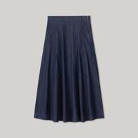 Levi's李维斯冰酷系列25年春季女士美式高街压褶牛仔半裙