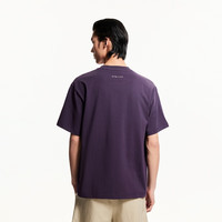 杰克·琼斯（JACK&JONES） 春夏纯棉字母图案胶印商务休闲通勤宽松短袖T恤男装225201056 M E36葡萄紫 常规