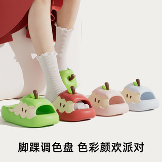 chedoir卡通苹果拖鞋女夏季鸳鸯家居洗澡防滑EVA抗菌女款凉拖
