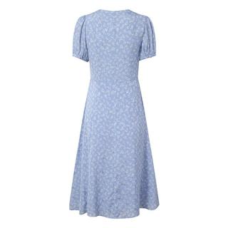 【方领碎花裙】夏季显瘦垂感短袖连衣裙