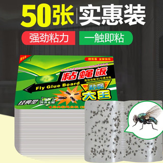 惠持家苍蝇贴粘蝇纸粘虫蚊粘蝇板条药诱捕苍蝇器灭蝇神器捕蝇器粘蝇板 50张
