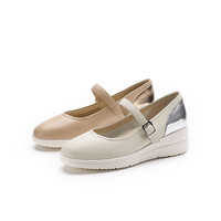 SKAP坡跟浅口玛丽珍鞋舒适休闲女单鞋AEJ01CQ3 粉色 37