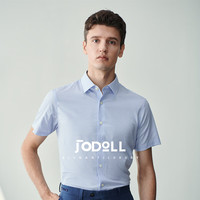 JODOLL乔顿夏季男士短袖衬衣商务正装格子衬衫修身轻薄维希格短袖衬衫男
