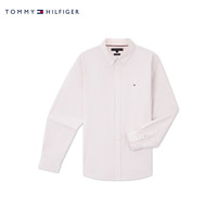 Tommy Hilfiger【明星同款】男女纯棉重磅牛津纺商务休闲条纹长袖衬衫38597 浅粉白条纹0C8 XS （：100-120斤）