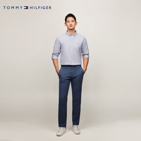 Tommy Hilfiger【明星同款】男女纯棉重磅牛津纺商务休闲条纹长袖衬衫38597 浅蓝白条纹0A4 2XL （：180-200斤）