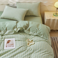 无印良品全棉100%纯棉被套单人150x200单件简约被罩200x230cm被芯套四件套 JX春风曲【100%全棉 裸睡无忧】 200cm*230cm 【单被套】