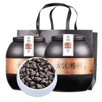 立香园茶化石碎银子糯米香普洱茶熟茶云南古树10年老茶头茶叶小罐礼盒装 罐装500克配礼袋