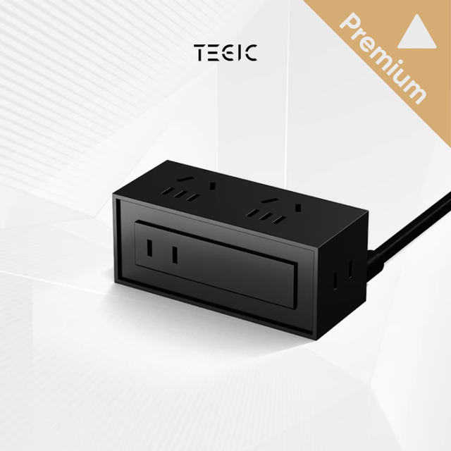 TEGIC 特极客（TEGIC）模块化设计迷你桌面插座小体积排插延长线便携插线板多孔位 黑色