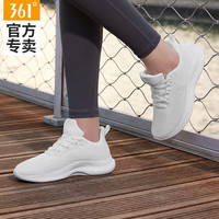 361°女鞋运动鞋2025夏季网面透气薄款跑步鞋女士新款轻便软底休闲跑鞋 361度白 39