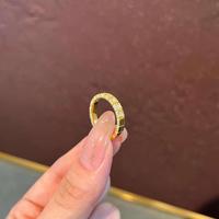 福韵礼黄金小冰块戒指5G金镶嵌方糖戒子999足金点钻戒圈女友 小冰块戒指 17# 金重约1.2-1.5g