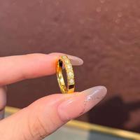 福韵礼黄金小冰块戒指5G金镶嵌方糖戒子999足金点钻戒圈女友 小冰块戒指 21# 金重约1.2-1.5g