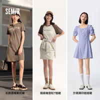 Semir/森马森马连衣裙女收腰修身显瘦chic复古夏季短裙学院运动风