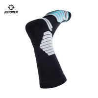 准者篮球袜男中高筒跑步袜耐磨防滑毛巾底精英运动 黑灰 XL(45-50码）