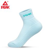 匹克(PEAK)女款羽毛球袜吸汗防滑减震运动袜女专业加厚透气网球袜跑步运动袜 蓝色一双