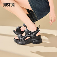 大东运动凉鞋女2025年夏季魔术贴厚底1309 黑色 39