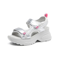 大东运动凉鞋女2025年夏季魔术贴厚底1309 灰色 34