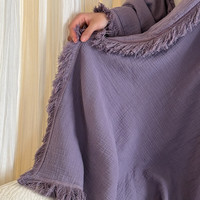 紫罗兰 VIOLET夏季纯棉毛巾被 A类100%全棉空调被毛毯办公室午睡多功能盖毯 【A类全棉】紫葡萄 150*200cm