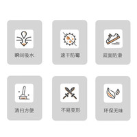 布迪思卫生间地垫硅藻泥浴室门口防滑垫卫浴洗手间吸水垫子轻奢简约款  45*70CM（吸水速干）
