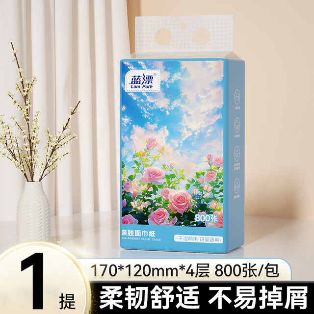 六只小虎 Tigers 悬挂式抽纸卫生纸巾加厚家用实惠装壁挂式本色擦手厕纸餐巾纸 800 张