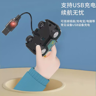4DRC手表遥控合金小汽车电动迷你玩具男女孩对战工程车 2.4G手表遥控车-合金/蓝