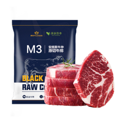 淳鲜四季 FRESH·FOUR SEASONS 联名 安格斯M3原切牛排5片上脑套餐净重1kg
