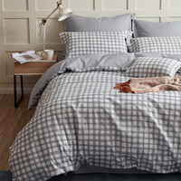 罗莱生活 LUOLAI 家纺枕头套一对 吸湿透气纯棉枕套柔软亲肤枕芯套 【全棉】 40支 木几小格 一对 48cm*74cm 【全棉】木几小格