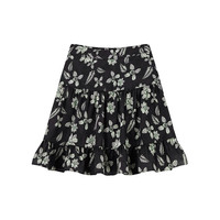 秋水伊人复古优雅碎花雪纺半身裙2024夏季女高腰A字小短裙 花料 M