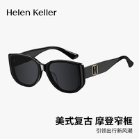 海伦凯勒（HELEN KELLER）2025年太阳镜女潮流复古ins猫眼墨镜防紫外线男H2711 粉/灰礼盒(非京仓,备注颜色)