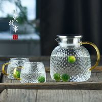 陶瓷故事 茶壶耐热玻璃凉水壶锤纹煮茶壶大容量防爆水壶家用待客多用泡茶壶