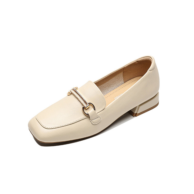 reemoor 睿慕 女士乐福鞋 R38333 中跟粗跟浅口单鞋