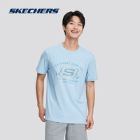 斯凯奇outlets2025夏季运动服男女同款圆领短袖T恤舒适透气 L