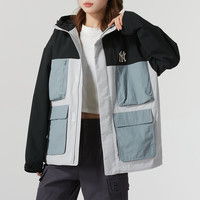 美职棒（MLB） 张凌赫同款男女外套25彩糖防风连帽夹克3AWJB0751 纽约洋基队/黑色 M 170/92A