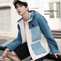 美职棒(MLB) 张凌赫同款男女外套25彩糖防风连帽夹克3AWJB0751 洛杉矶道奇/靛蓝色 XS 160/84A